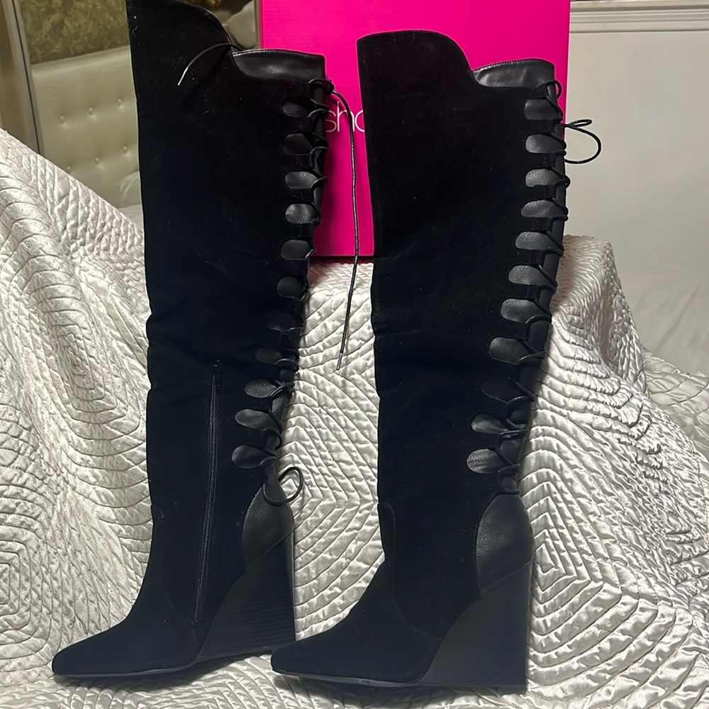 8.5 Heeled Boots, Olga, Black - Shoedazzle - Never Worn